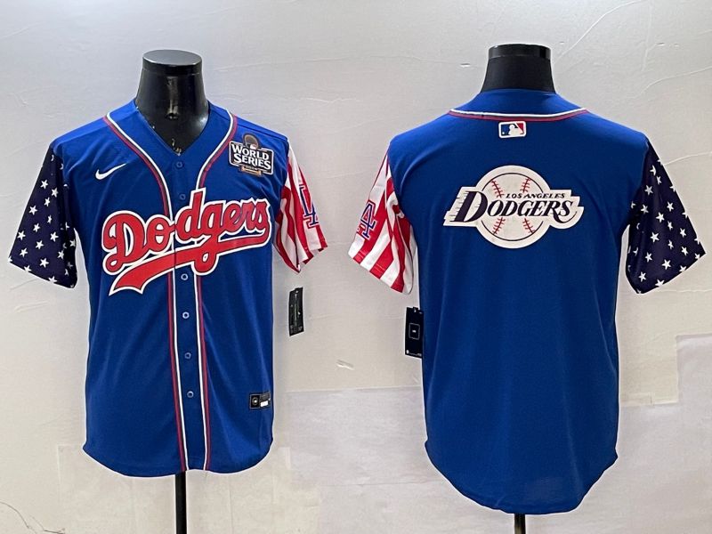 Men Los Angeles Dodgers Blank Blue a generation of national flags Joint name 2025 Nike MLB Jersey style 26->los angeles dodgers->MLB Jersey